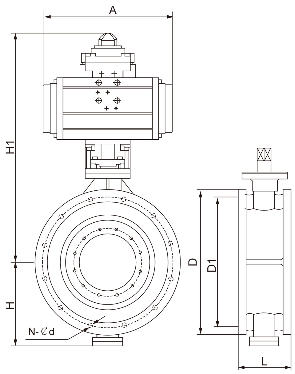 D641H氣動法蘭式蝶閥