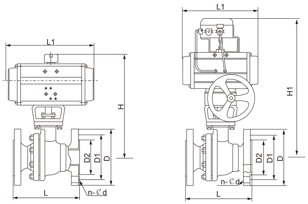 Q641F氣動帶手動球閥